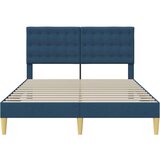  Okvir za krevet s uzglavljem Plava 120 x 200 cm Tkanina - Plava 120 x 200 cm | shoptok.hr