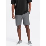 Ombre Men's shorts made of two-tone melange knit fabric - black Cijene