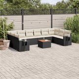  11-dijelni set vrtnih sofa od poliratana s jastucima crni Crna 62 x 62 x 69 cm | Shoptok.si