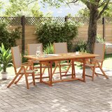Maison Chic Zložljivi Vrtni Stoli - Stol za vrti 4 kosi trden akacijev les in teksti1 JS2899, (21875687) | Shoptok.si