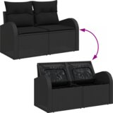  13-komponentni vrtni kauč set s jastučićima crni poli ratan akacija | shoptok.hr