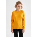 Defacto Relax Fit Crew Neck Cashmere Textured Extra Soft Sweater