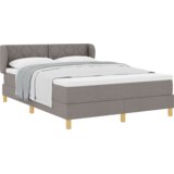  Krevet s box springom i madracem u taupe - 160x200 cm tkanina | shoptok.hr