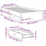 Okvir kreveta s ladicama boja hrasta 100x200 cm | shoptok.hr