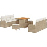  Set vrtnog namještaja od 9 komada s jastucima bež poli ratan akacije dvosedna vrtna sofa s jastucima bež poli ratan set vrtnog | shoptok.hr