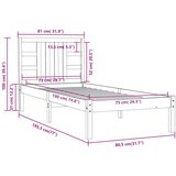  Posteljni okvir trden les 75x190 cm, (20884317) | Shoptok.si