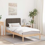 vidaXL Posteljni okvir z oblazinjenim vzglavjem Taupe 90 x 200 cm | Shoptok.si