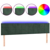 Maison Chic led posteljno vzglavje - vzglavna omarica - nočna omarica temno zeleno 200x5x78/88 cm žamet, (21710557) | Shoptok.si