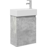 vidaXL Jedinstveni ormar za kupaonicu s Lavabo - Umivaonikom Betonska siva - Betonska siva s desnom slavinom | shoptok.hr