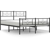  Metalni okvir kreveta uzglavlje i podnožje crni 120x200 cm | shoptok.hr