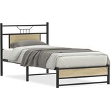 Maison Chic Posteljni okvir - Enojna postelja - Postelja za odrasle brez vzmetnice hrast 90x200 cm inženirski les-J7313, (21767637) | Shoptok.si