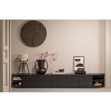 WOOOD Crna modularna TV komoda od masivnog bora 256x40 cm Finca – | shoptok.hr