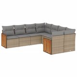 Maison Chic Seti vrtnega pohištva - Vrtna garnitura - Vrtni pohištvo set 8-delna z blazinami bež poli ratan, (21800823) | Shoptok.si