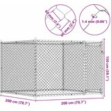  Kavez za pse s vratima sivi 2 x 2 x 1,5 m od pocinčanog čelika | shoptok.hr
