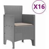  Vrtni trpezarijski set s jastucima 17 kom. Svijetlo siva PP | shoptok.hr