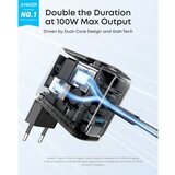 Anker Kućni punjač GaN 100W, Display, 2xUSB-C, 1xUSB-A,ActiveShield 4.0 , USB-C/USB-C kabel, Black, B121BG41 | shoptok.hr