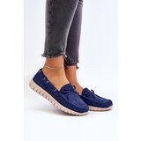VINCEZA Women's Moccasins with Bow Navy Blue Reece | shoptok.hr
