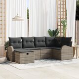 vidaXL 6-delni vrtni kavč set z blazinami siva poli ratan | Shoptok.si