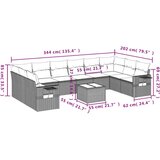 vidaXL 11-dijelni set vrtnih sofa od poliratana s jastucima sivi | shoptok.hr