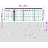  Vrtna ograda s stupovima 350x100 cm Čelična Zelena | shoptok.hr