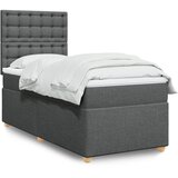  Krevet s oprugama i madracem tamnosivi 100 x 200 cm od tkanine | shoptok.hr
