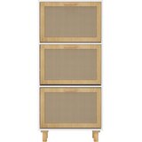 Ormarić za cipele bijeli 52 x 25 x 115 cm drvo i prirodni ratan | shoptok.hr