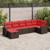 vidaXL 7-dijelni set vrtnih sofa od poliratana s jastucima smeđi | shoptok.hr