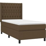  box spring s madracem LED tamnosmeđi 100x200 cm tkanina | shoptok.hr