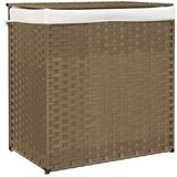  Košara za rublje s 2 odjeljka 53 x 35 x 57 cm od poliratana | shoptok.hr