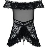 Obsessive Flores Chemise & Thong Black S/M | shoptok.hr