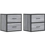 Maison Chic Stenski Dvo delni komplet Nočne omarice - Nočne mize siva sonoma 40x31x39,5 cm, (21689280) | Shoptok.si