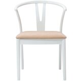  Stolac za blagovanje 2 pcs Bijela i smeđa Čvrsto drvo od gume | shoptok.hr