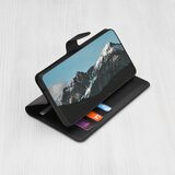Techsuit Usnjena preklopna denarnica maska za Honor 90 Lite - črna | Shoptok.si