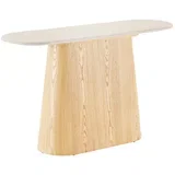 Krem/u prirodnoj boji pomoćni stol s kamenom pločom stola 40x130 cm Larvik –