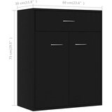  Komoda crna 60 x 30 x 75 cm od konstruiranog drva | shoptok.hr