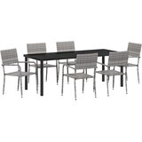  Vrtni set za objed 7 kom. Siva poliratan | shoptok.hr