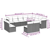  12-dijelni set vrtnih sofa od poliratana s jastucima crni | shoptok.hr