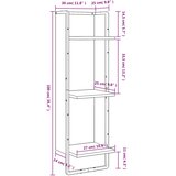  Zidna polica s 3 razine smeđa boja hrasta 30x25x100 cm drvena | Eponuda.ba