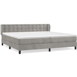  Box spring postelja z vzmetnico svetlo siva 200x200 cm žamet, (20788933) | Shoptok.si