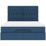 vidaXL Otomanski okvir kreveta s madracem plavi 140x200cm od tkanine | shoptok.hr