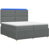  LED okvir za krevet s madracem Tamnosiva 200 x 200 cm Tkanina | shoptok.hr