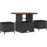 vidaXL 9-delni vrtni kavč set z blazinami črna poli ratan akacija | Shoptok.si