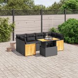 vidaXL 7-dijelni set vrtnih sofa od poliratana s jastucima crni | shoptok.hr