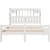 vidaXL Krevet s regalom z knjige bez madraca bijeli 150x200cm borovina | shoptok.hr