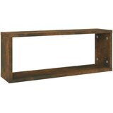  Kockaste zidne police 2 kom dimljeni hrast 60x15x23 cm drvene | Eponuda.ba