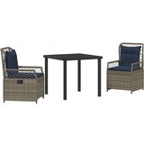  Vrtni set za objed 3 pcs Siva poliratan | shoptok.hr