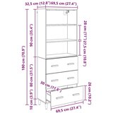 vidaXL Highboard 2 pcs Crni hrast 69,5 x 34 x 180 cm Konstruirano drvo | shoptok.hr