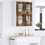  Zidni stakleni ormarić 2 pcs Dimljeni hrast 60 x 31 x 40 cm | shoptok.hr