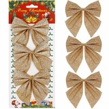  Set Božićnih mašni 11 × 11 cm - 3 komada, zlatne | shoptok.hr