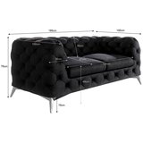Ropez Crna baršunasti sofa 185 cm Chelsea – | shoptok.hr